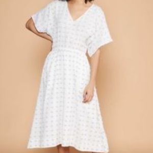 Lou & Grey pom pom midi dress loft Ann Taylor beach